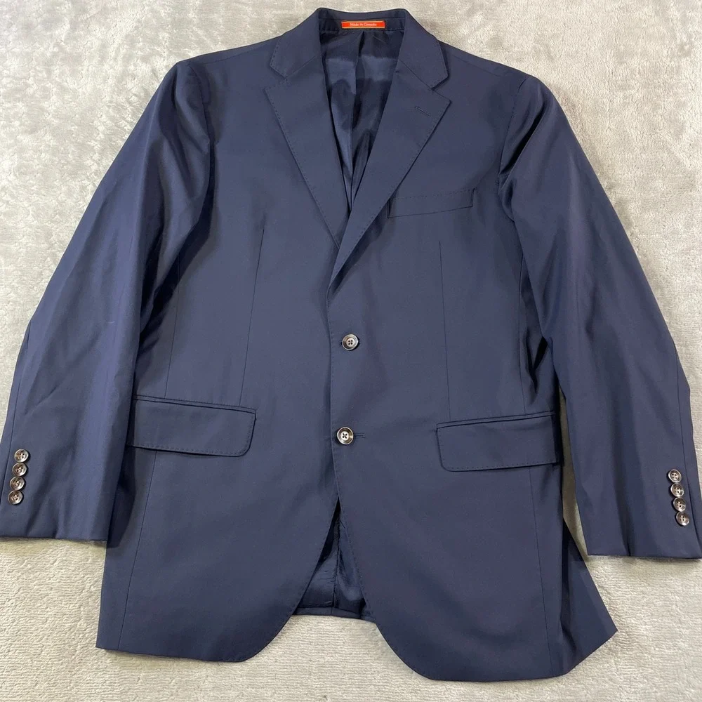 Cremieux Loro Piana Blazer Sport Coat Mens 40R Blue‎ T Way Wool Silk Vented